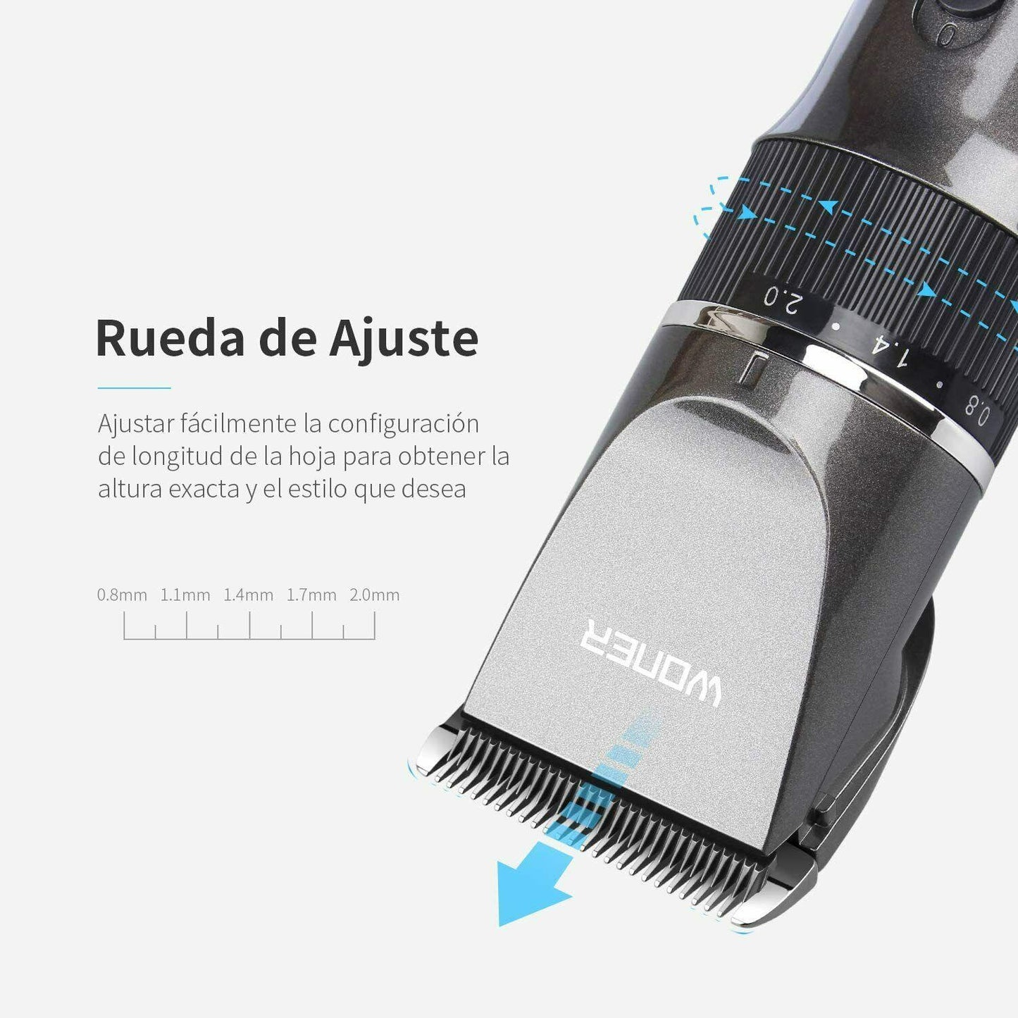Woner Hc-818b Trimmer Professional Mens Machine Cut Hair Wireless